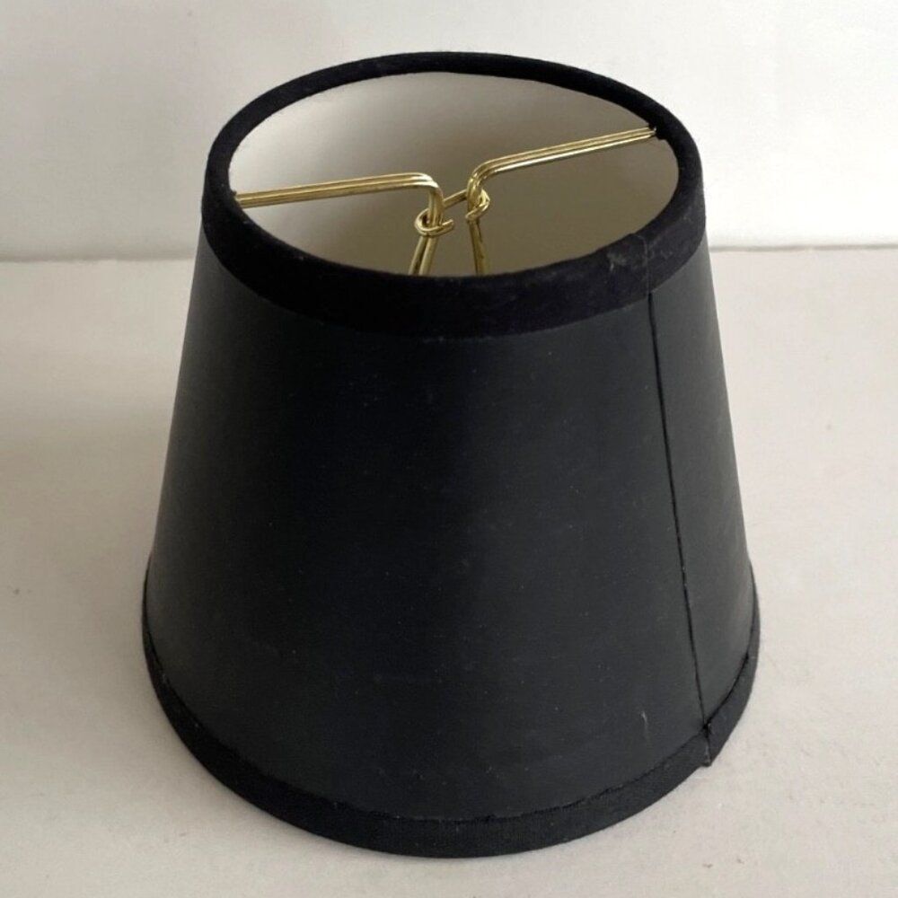Set of 4 Clip-On Black Empire Chandelier Shades For E12 Candelabra
